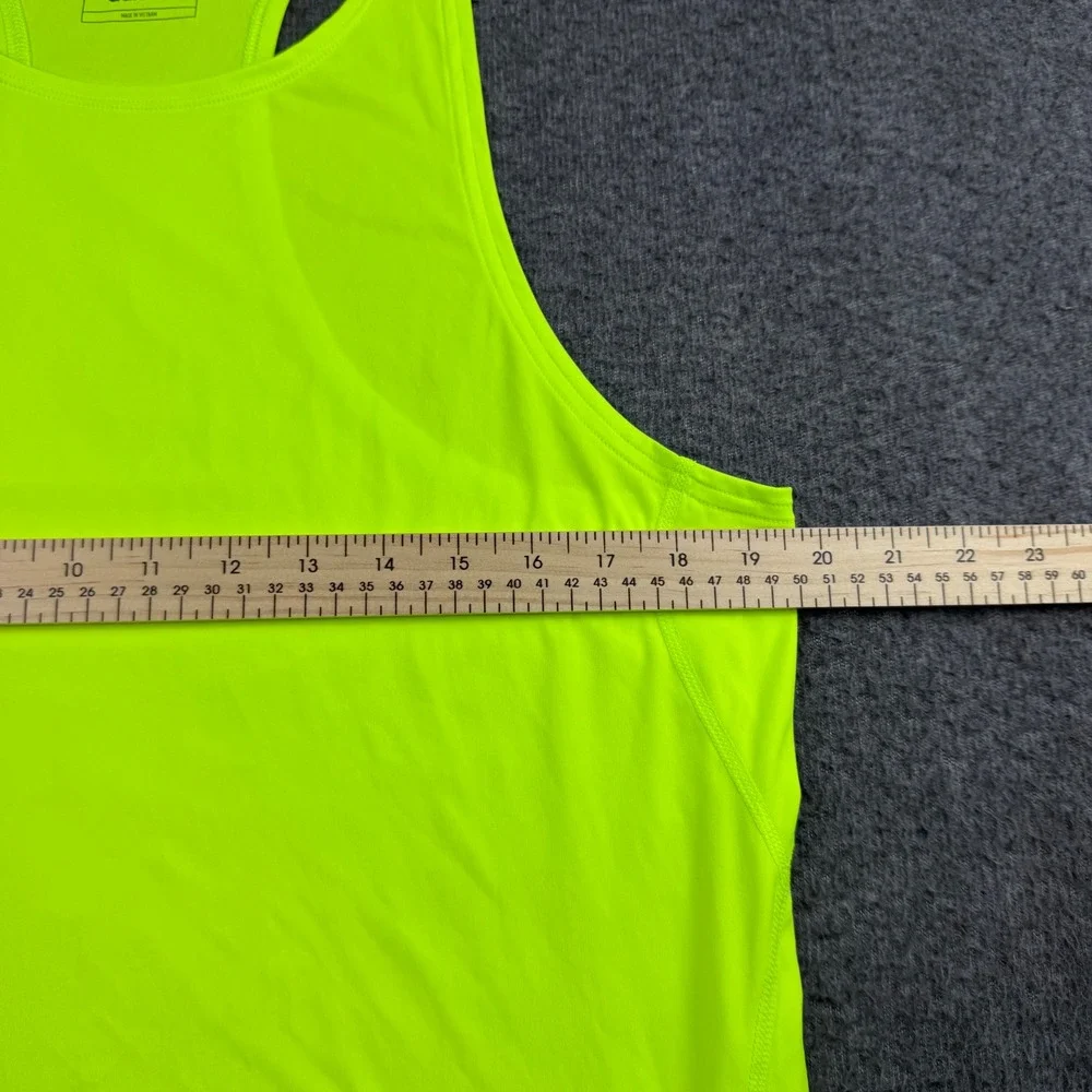 Adidas Tank Top Men's Medium Neon Lime Green Slim Fit Racerback Athletic Running